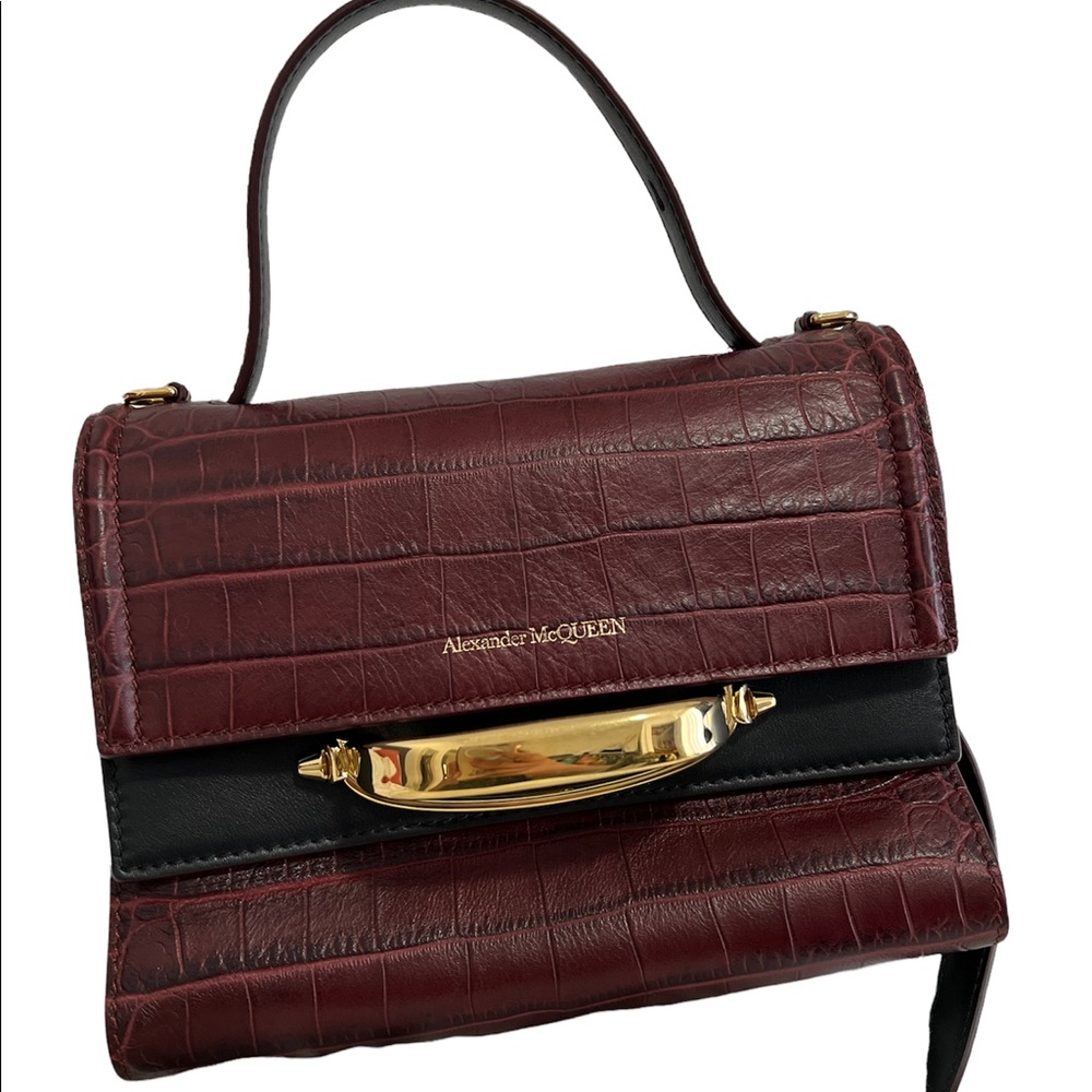 Alexander McQueen The story croc embossed Leather bag w/tags, dust bags and bag